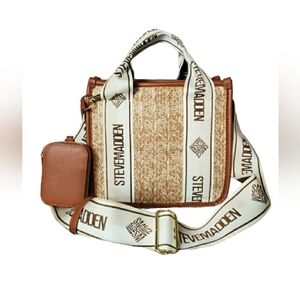 Steve Madden BWEBBER Convertible Tote Bag (Cognac Multi